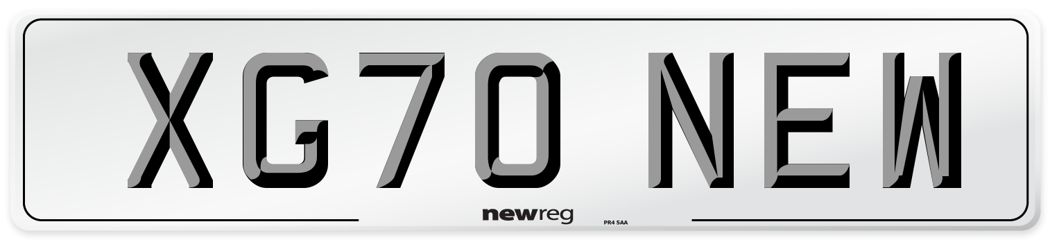 XG70 NEW Number Plate from New Reg